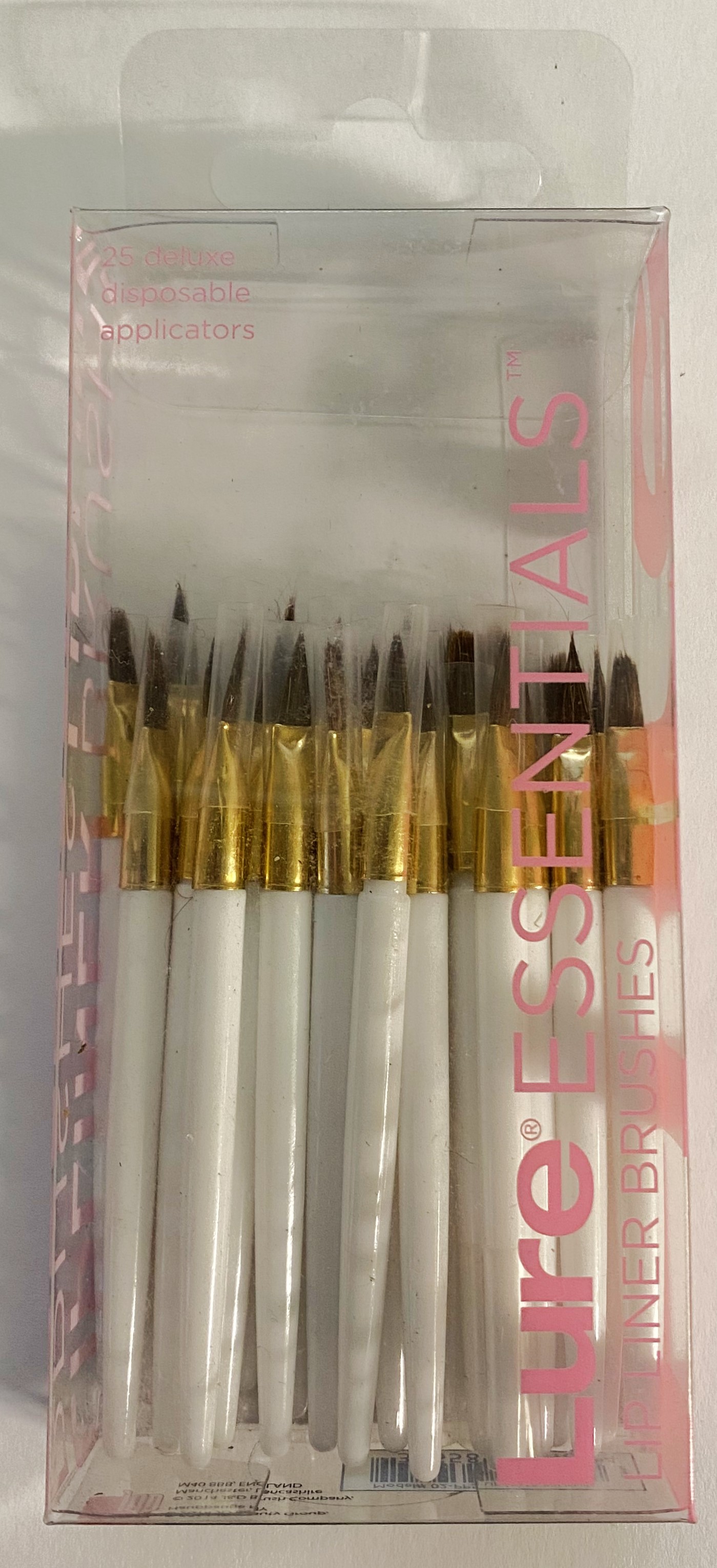 Lure Essentials Lip Liner Brushes 25 Deluxe Disposables Applicators UPC:736658244564