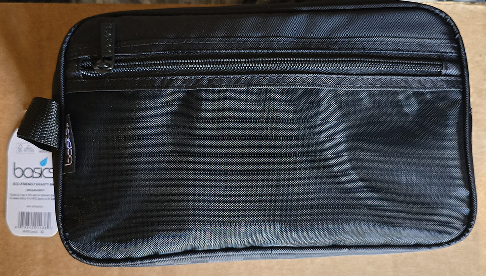 CONAIR BASICS BLACK ZIPPER TOILETRY TRAVEL BAG