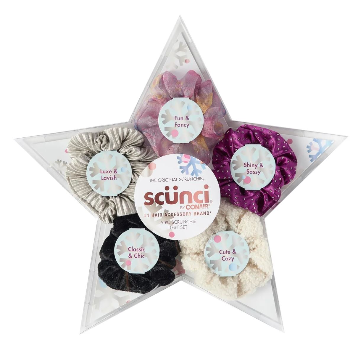 ITEM# 11297PRM SCUNCI 5 PK LAKE SCRUNCHIE STAR GIFT BOX - PACK 6 - UPC 043194112975