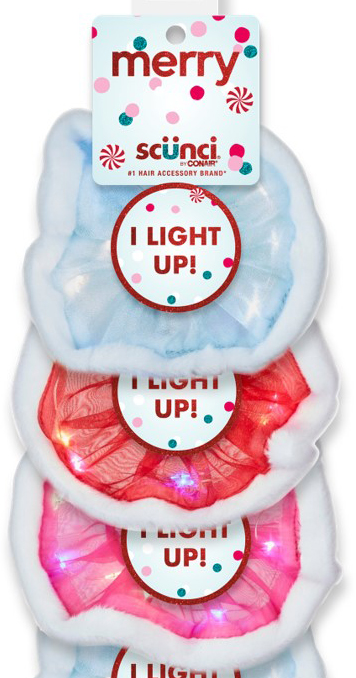 ITEM # 11992-24 SCUNCI 3 PK LIGHTUP HOL SCRUNCHIE BUNDLE - PACK: 24