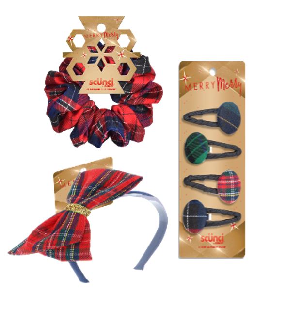 ITEM # 11993-12 SCUNCI 3-PK TARTAN HB/SCRN/SNP PACK: 12