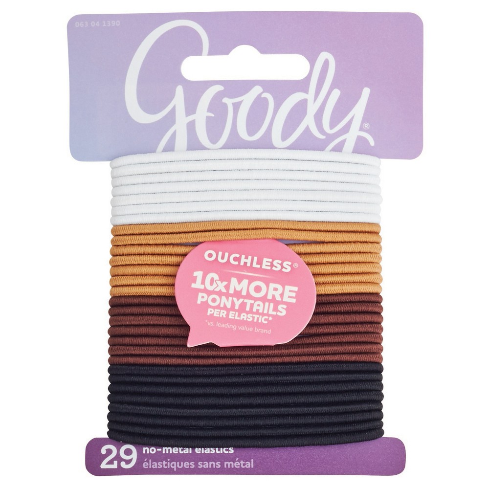 (image for) Goody Ouchless Large Elastic Ponytailer, neutral 2mm 29 ct