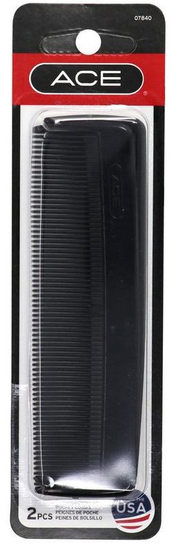 ITEM # 1933328 Ace BLACK 5" Pocket COMB, 2 Count PACK UPC 013114078407