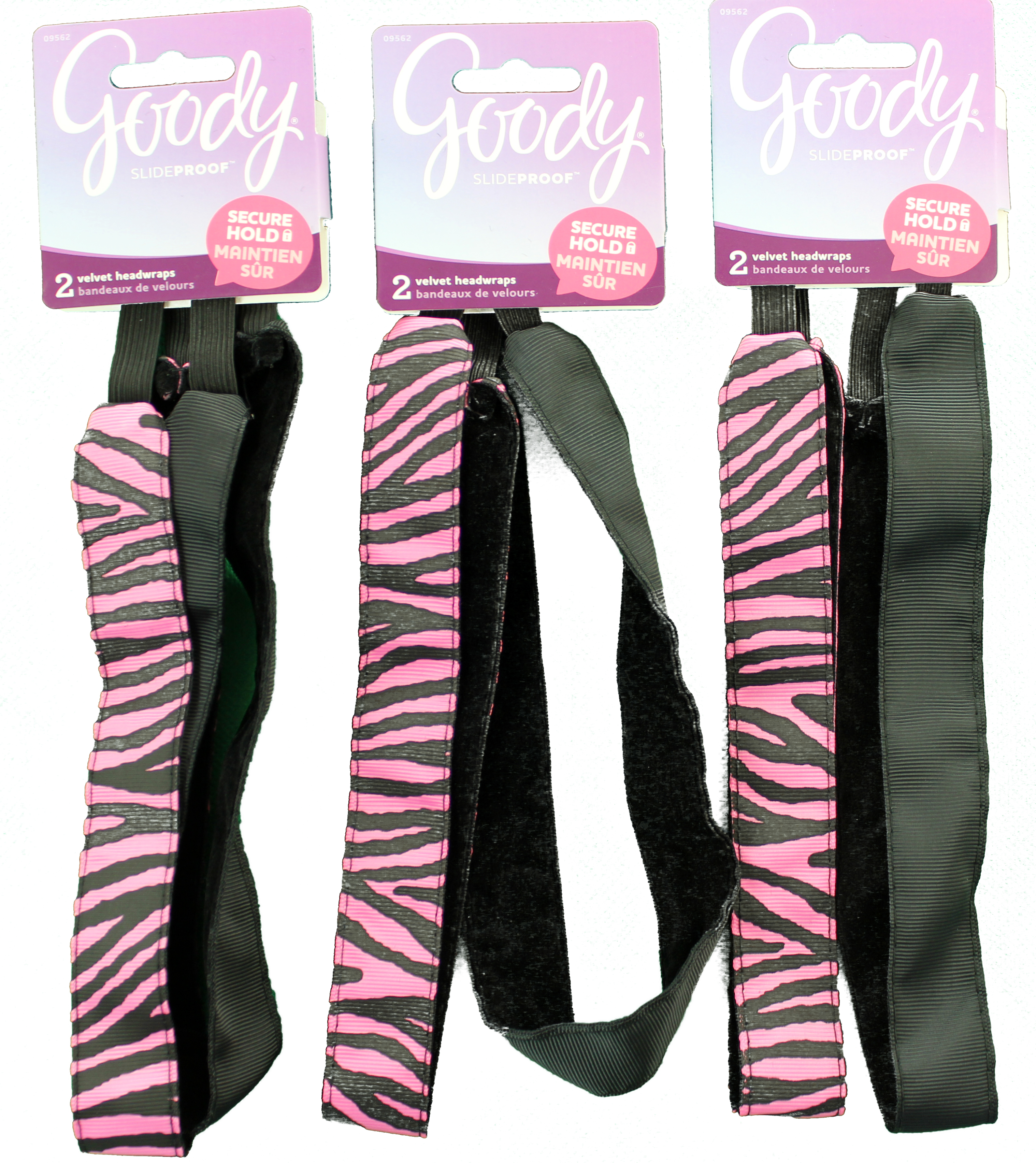 Goody Slide Proof Velvet Line Sports Headband Zebra Pattern, 1 CT