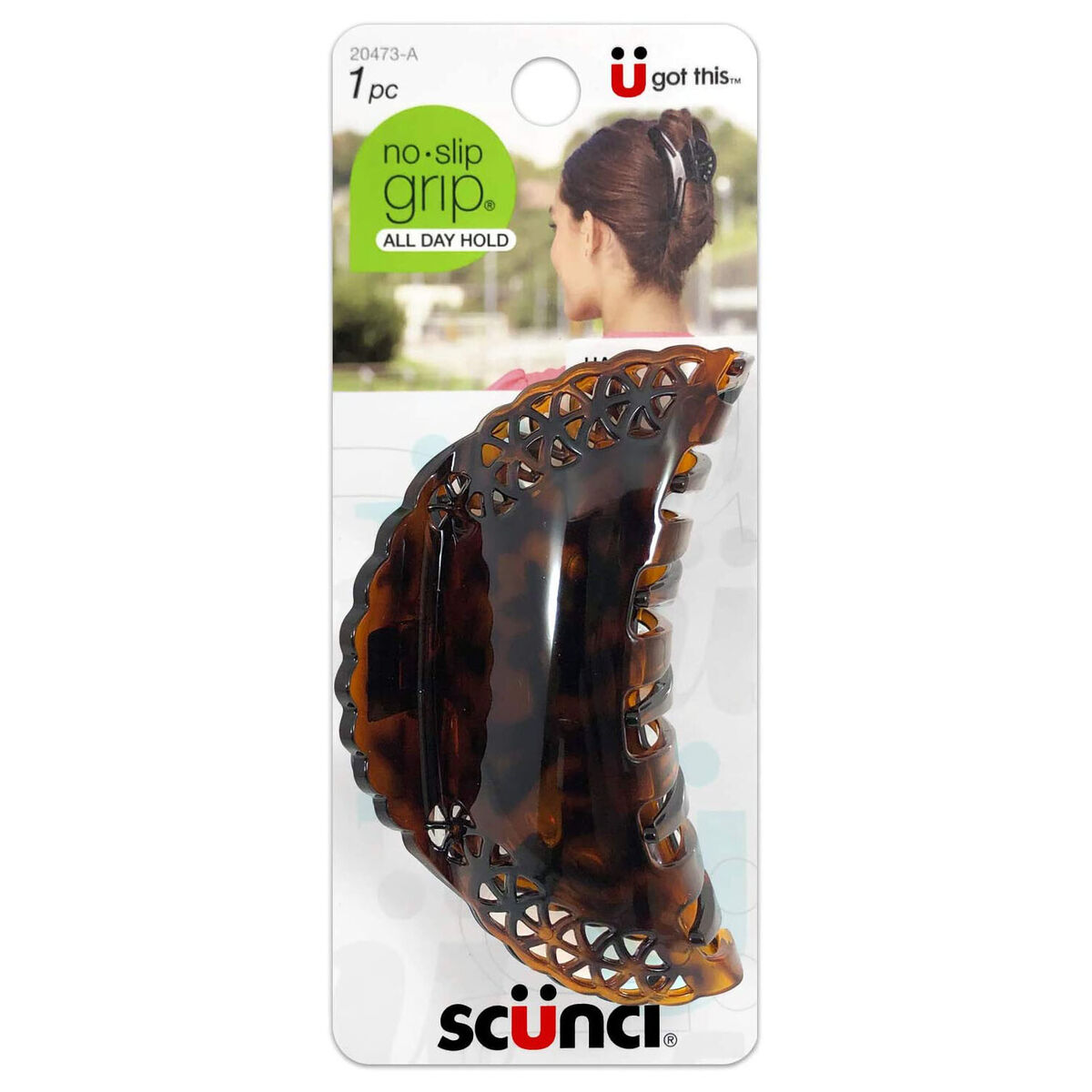 SCUNCI 1-PK N/S CUT OUT CLAW HAIR CLIP