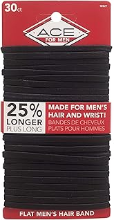 Ace Men's Flat Black Hair Ties UPC:1311416927 PACK:72/3