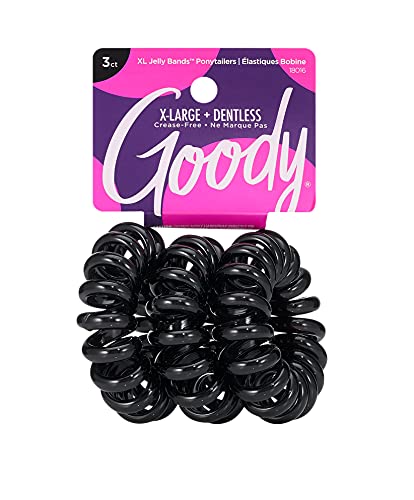 Item# 3000253 Goody Dentless Jelly Bands Elastic Thick Hair Coils 3ct- Black Pack:72/3 UPC:041457180