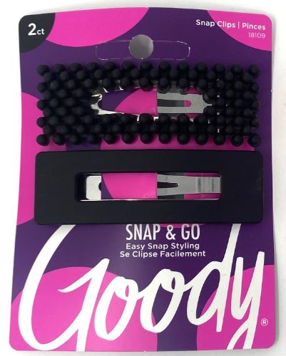 Item# 3000288 Goody Black Oversized Snap Clips Pack:72/3 UPC:041457180488