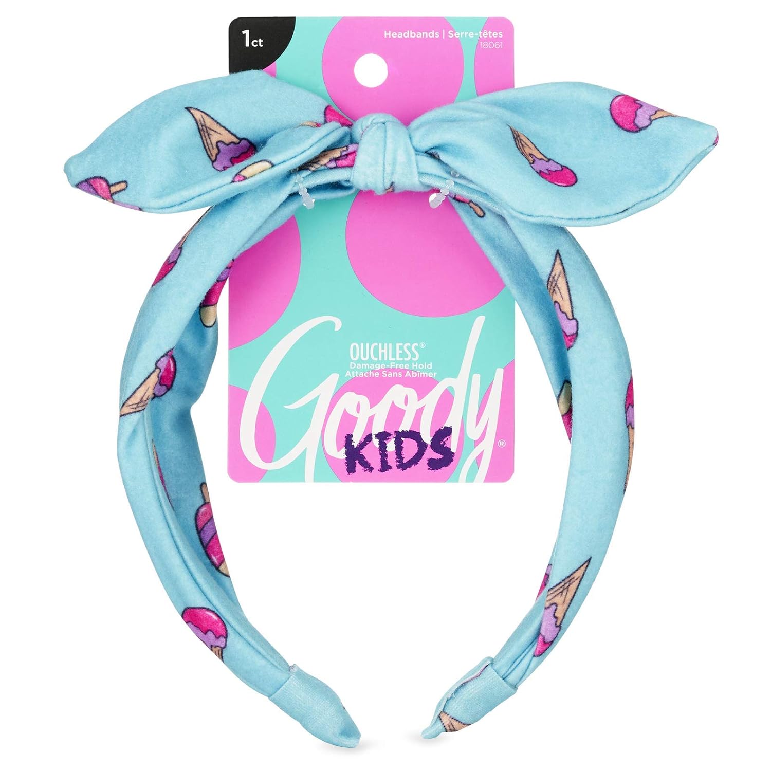 GOODY Kids Headband - Ice Cream Print UPC:041457180617 PACK:72/3