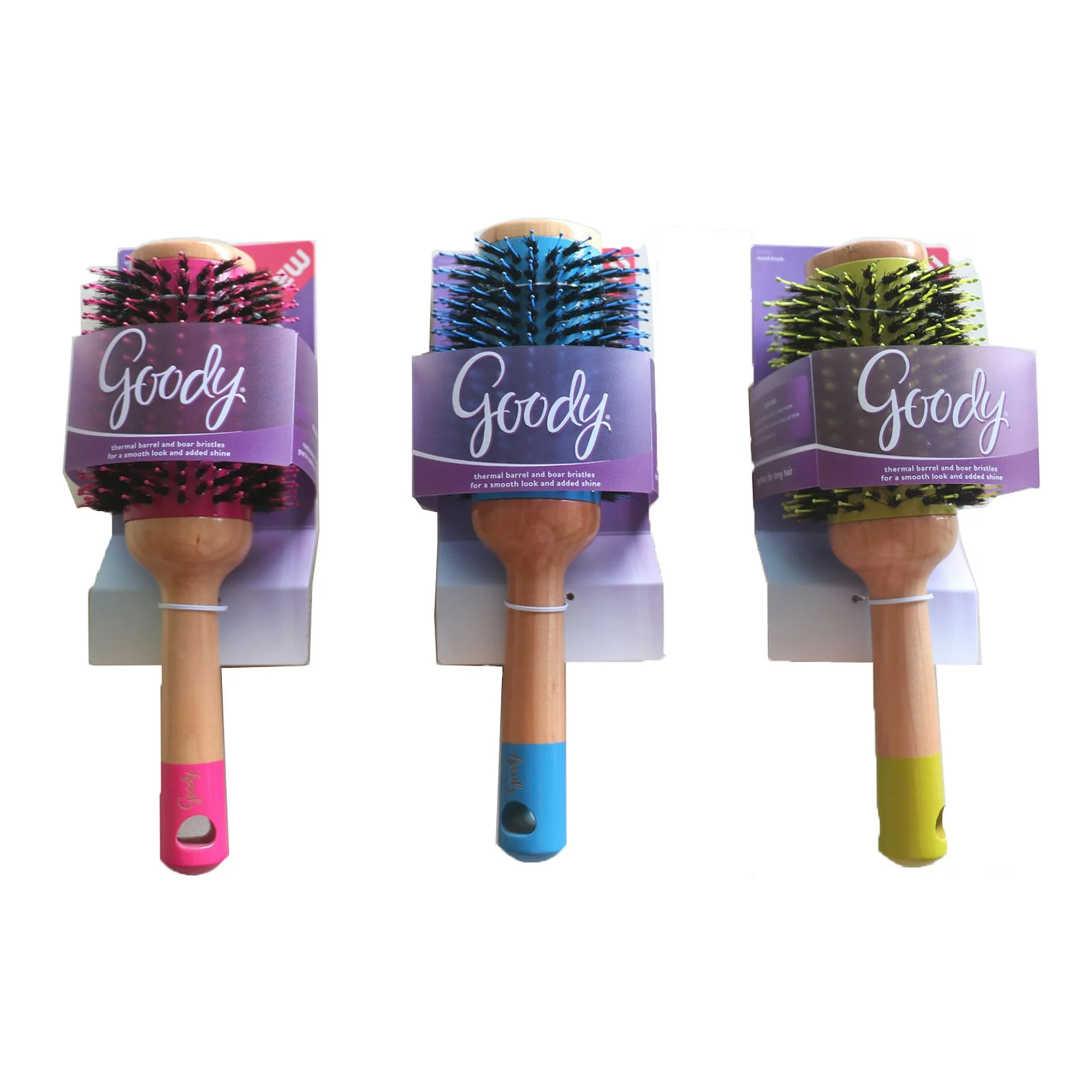 Goody Wood Hot Round Brush, Assorted Colors UPC:041457112137 PACK:48/3 - Click Image to Close