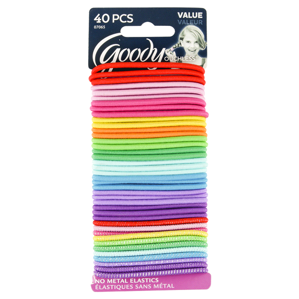 OUCHLESS ELASTICS GIRLS MULTI 3MM, 40CT. PACK 72 UPC 041457070659 - Click Image to Close