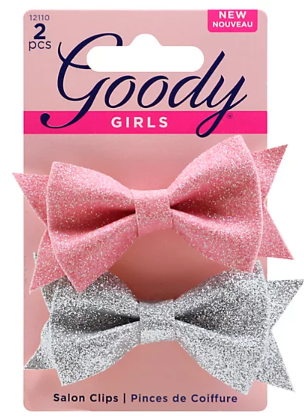 ITEM # 3000627 Goody Girls Salon Glitter Bows, 2 Count / PACK: 72 / UPC # 041457121108