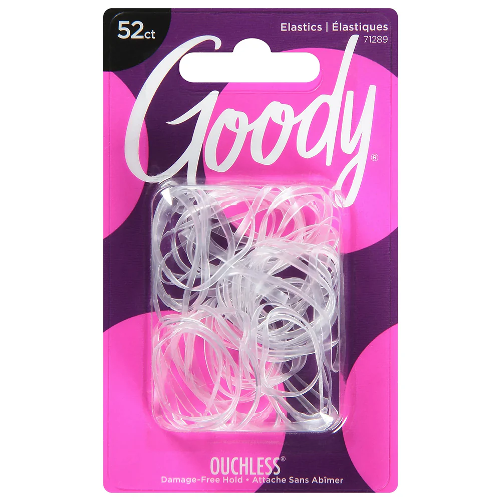 Item# 3000848 Goody 52-Count Ouchless Clear Polybands Pack:72/6 UPC:041457712894