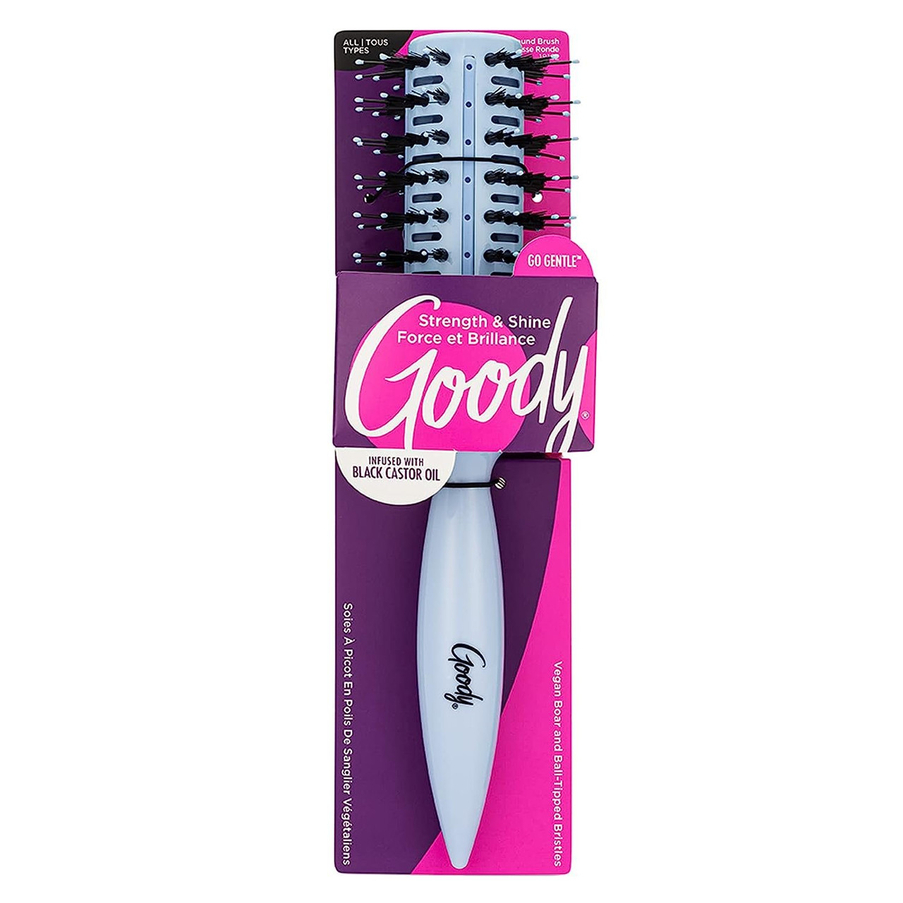 Item:3001196 Goody Round Cushion Brush Infused with Black Castor Oil UPC:041457181621 PACK:48/3 - Click Image to Close