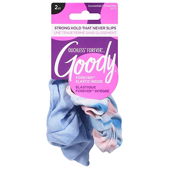 Item# 3001206 Goody Forever Scrunchies - 2 Count, Blue Stripes Pack:72/3 UPC:041457181720