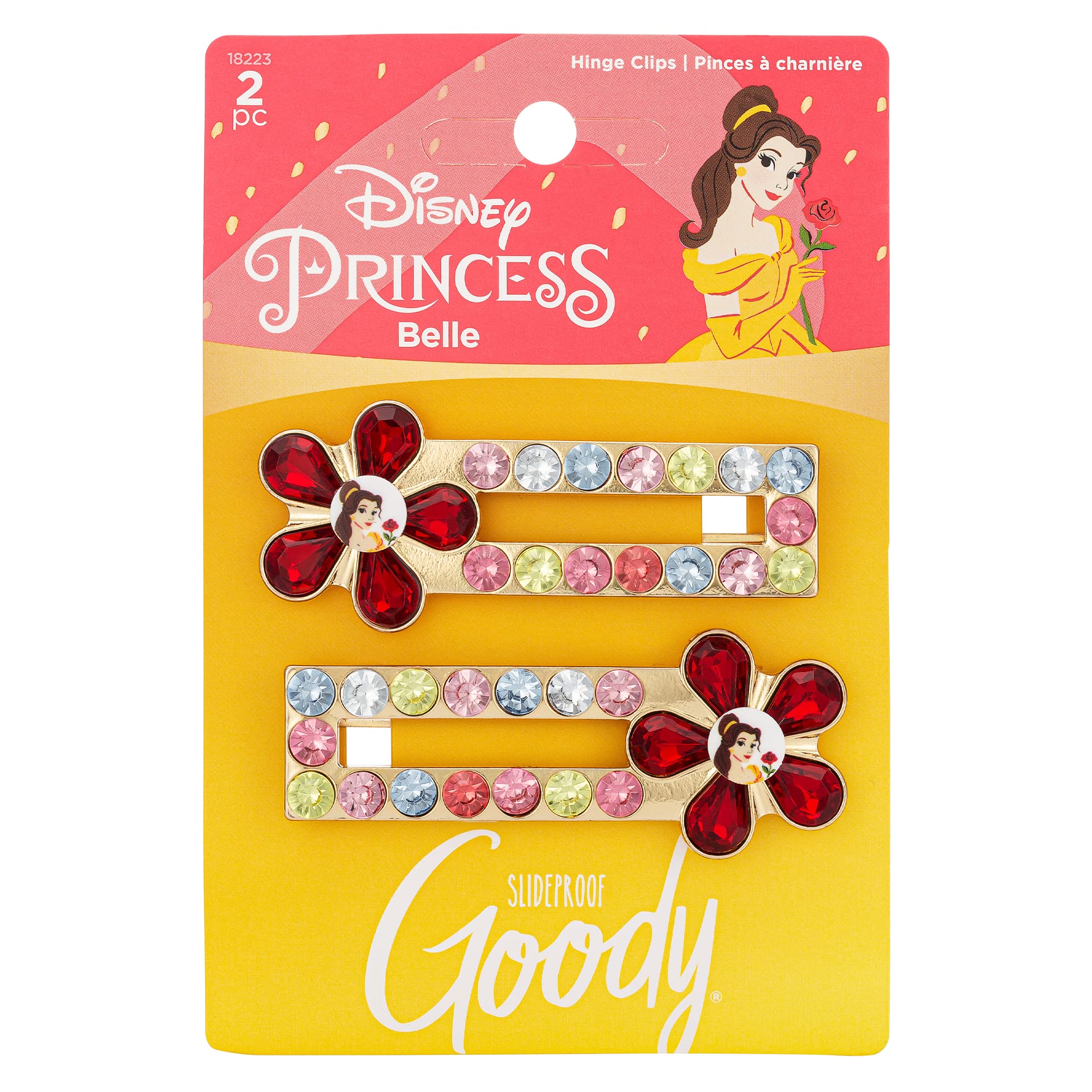 GOODY Hinge Jewel Clip - Disney Princess, Belle UPC:041457182239 PACK:72/3