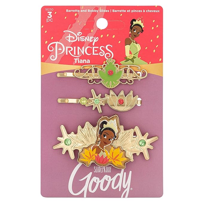 GOODY Bobby Pin and Barrette Set - Disney Princess, Tiana UPC:041457182307 PACK:72/3