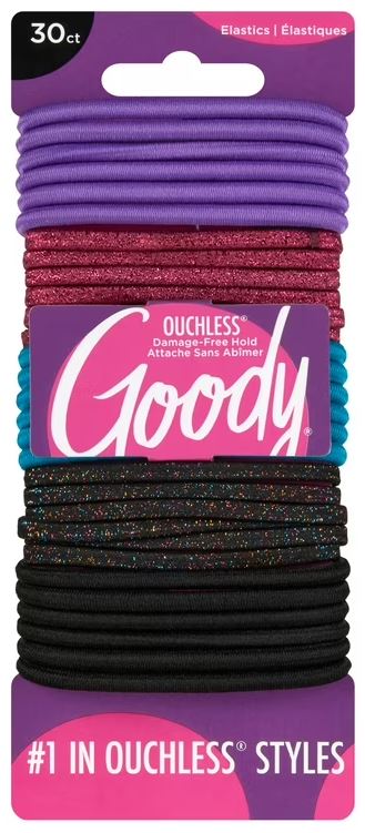 Item# 3001273 Goody Premium 4mm Dark Elastics 30ct Pack:72/3 UPC:041457064900