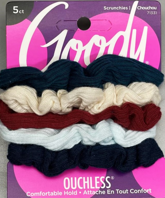 GOODY Comfort Hold Scrunchies 5 CT UPC:041457713310 PACK:72/6