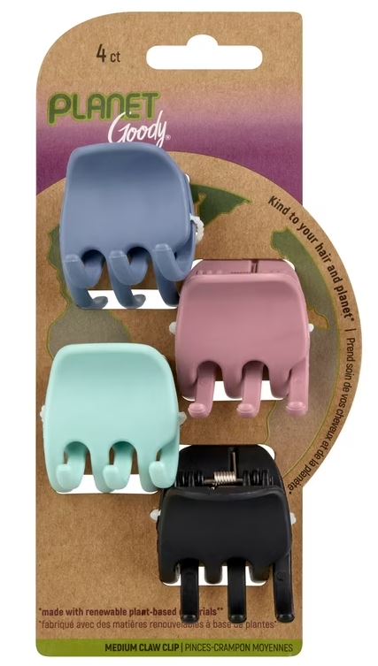 ITEM# 3001318 Goody Planet Goody Bright Heritage Claw Jaw Clips 4ct Pack:722/3 UPC:041457176672