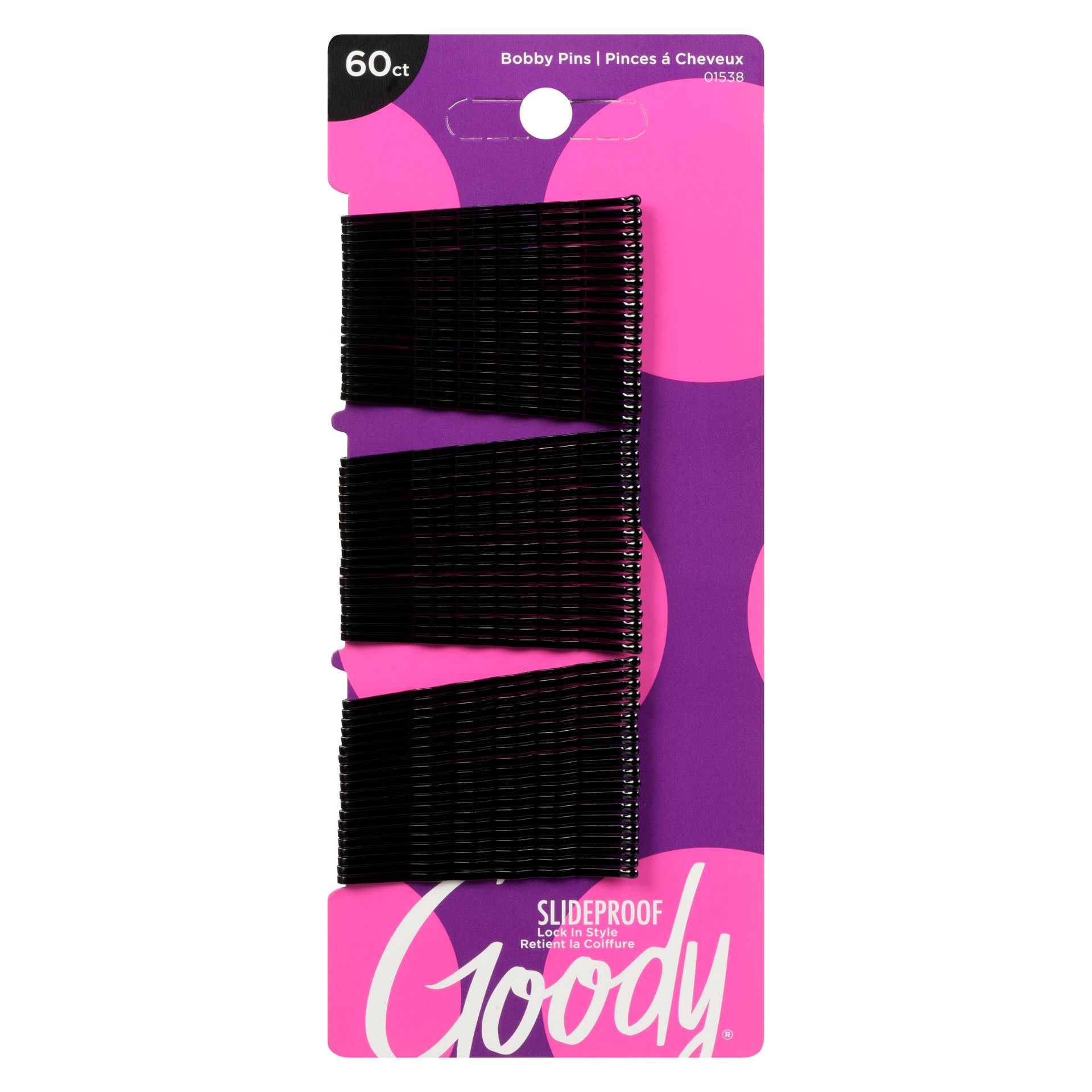 GOODY BOBBY PINS - BLACK 60 CT UPC:041457015384 PACK:72/3