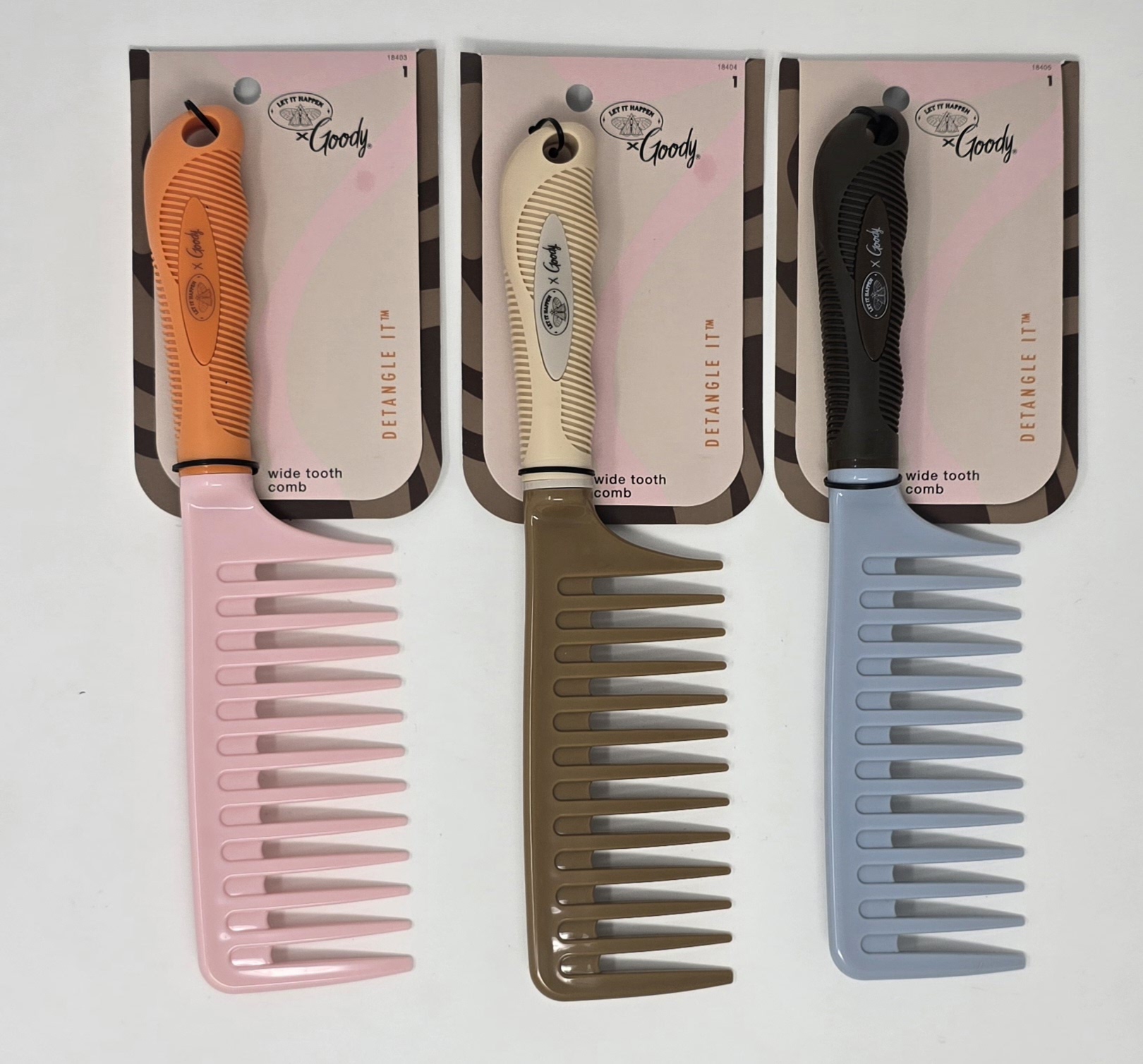 GOODY LIH "LET IT HAPPEN" HANDLE COMB ASSORTED COLORS UPC 041457183298