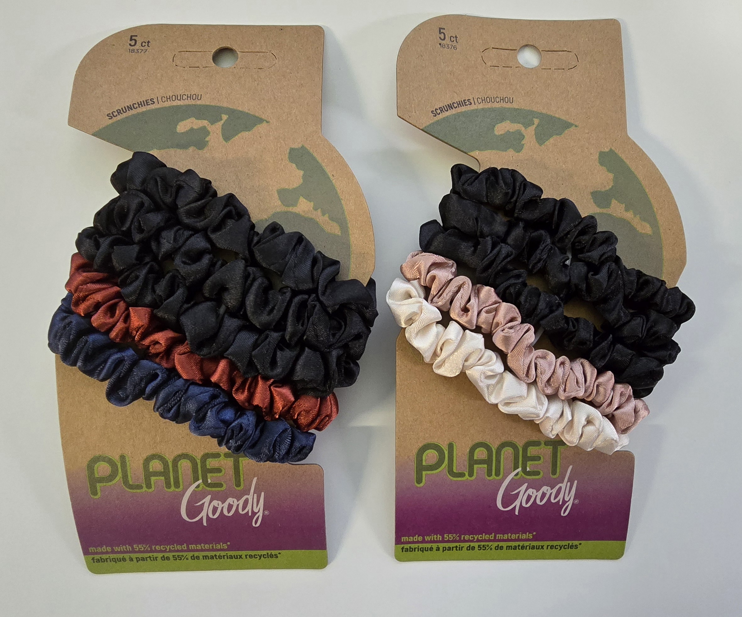 PLANET GOODY THIN SCRUNCHIES, 5 CT 2 CREAM 1 RUST ITEM # 3001630