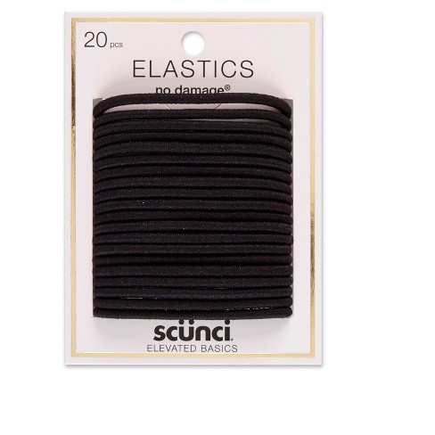 Scunci No Damage Elastics - Black - 4mm/20ct