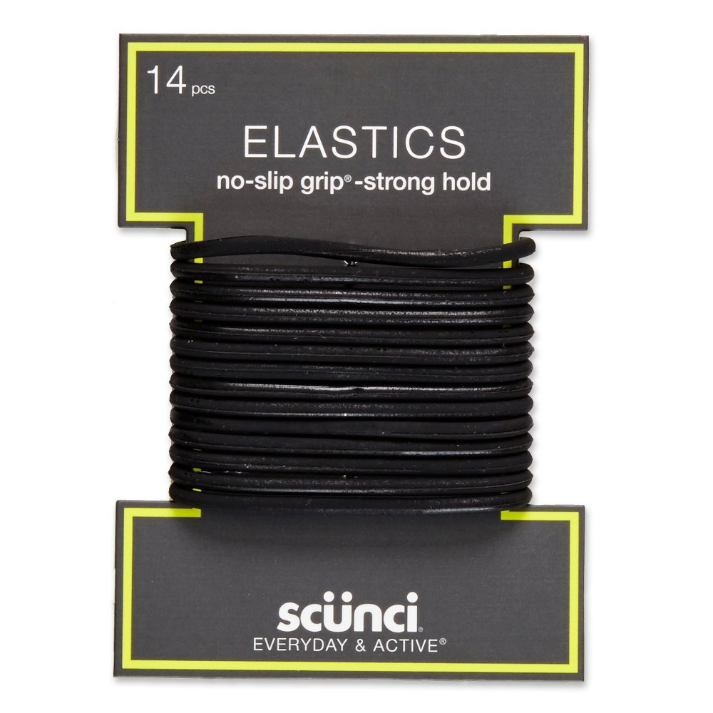 Scunci Evolution Jelly Black Stay Put Elastics 14 ct