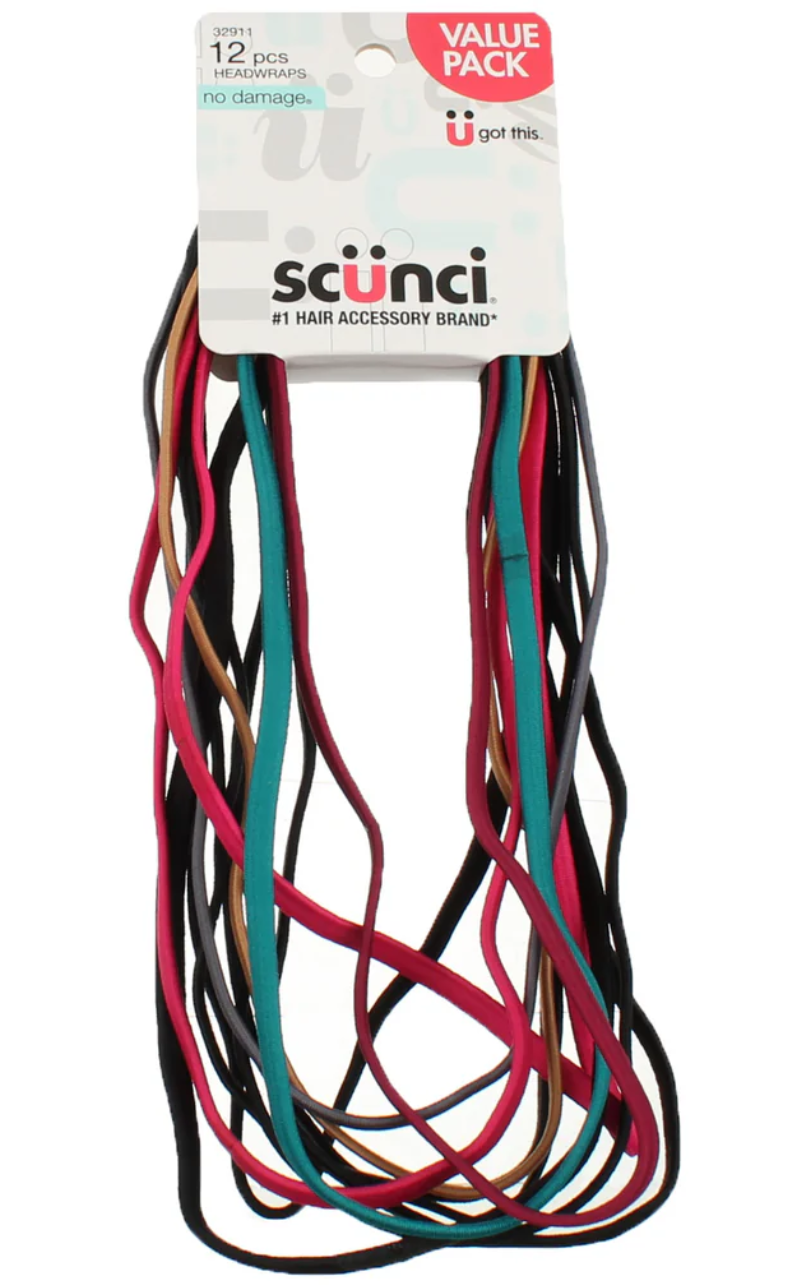 ITEM # 3291103A048 Scunci No-Damage Value Pack Headwraps, Assorted Colors, 12-Pieces /PACK 48 / UPC - Click Image to Close