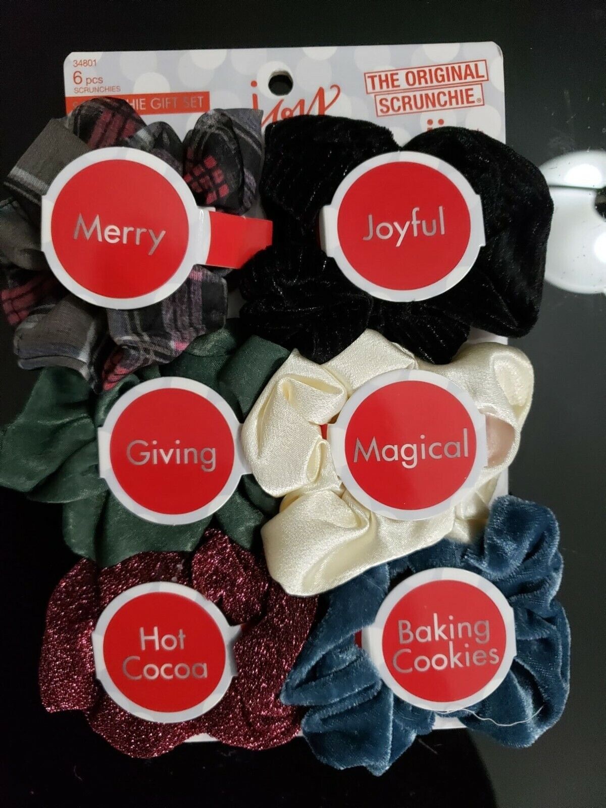 Joy Scrunchie Gift Set Of 6 Pieces Hair Ties Hair Pony Tail Holders - Click Image to Close