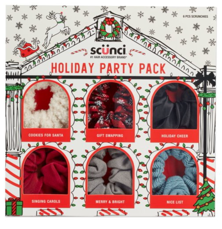 Scunci Classic Holiday Scrunchie Gift Pack, 6 CT