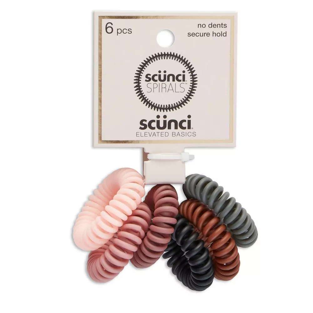 Scünci Spirals No Dents Secure Hold - 6ct - Click Image to Close