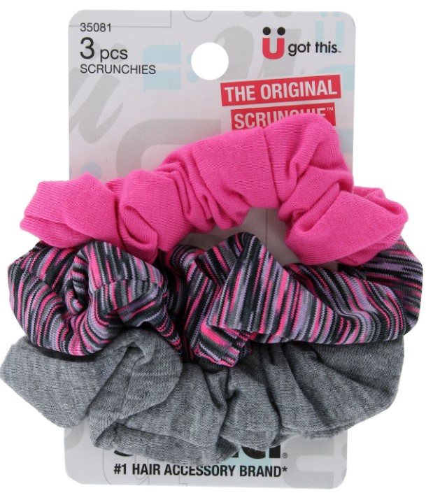 Scunci The Original Scrunchie Hair Scrunchies, Assorted Colors, 3-Pieces