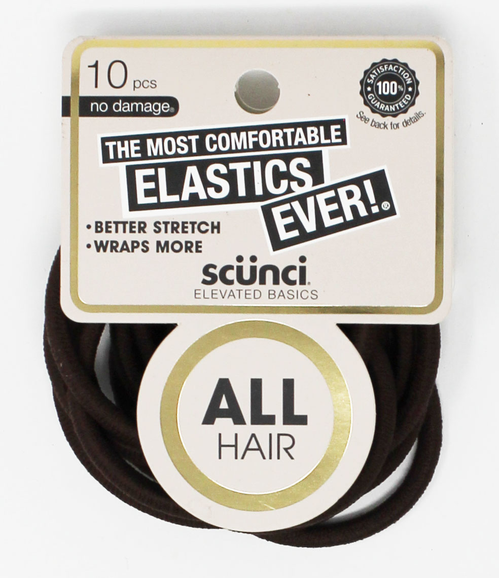 SCUNCI MOST COMFORTABLE ELASTICS EVER! BROWN 10PCS - Click Image to Close