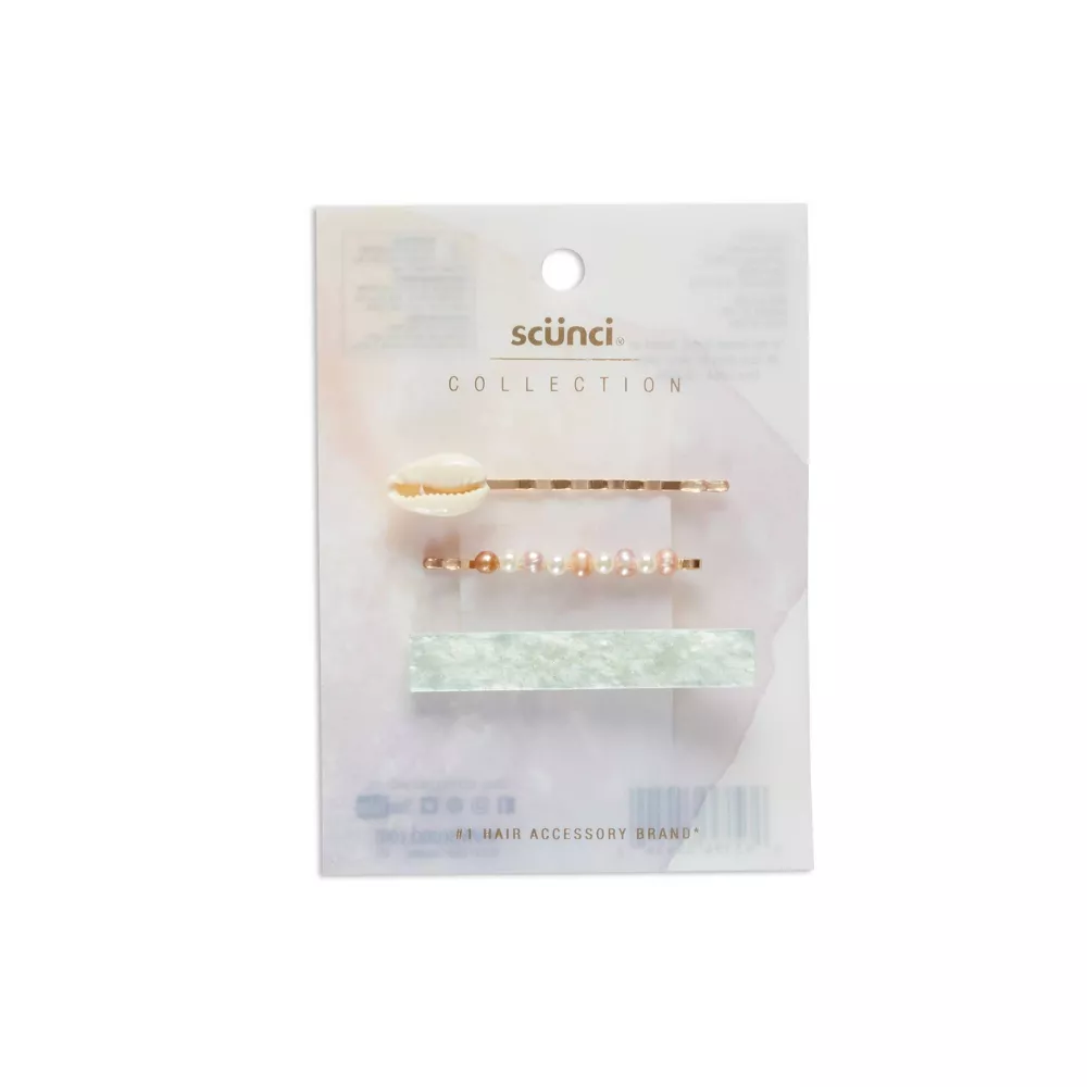 Scünci Collection Oceanic Hair Bobby Pin Clips - 3ct - Click Image to Close