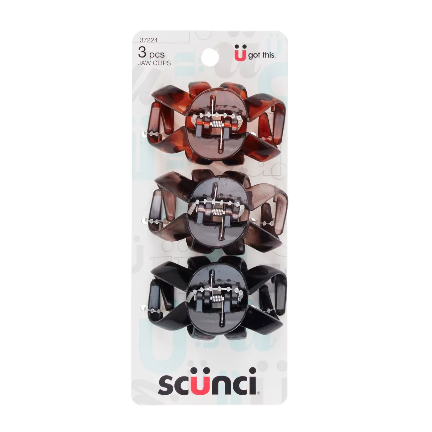 ITEM#37224 Scunci Small Octopus Claw Hair Clips 3pk UPC:043194372249