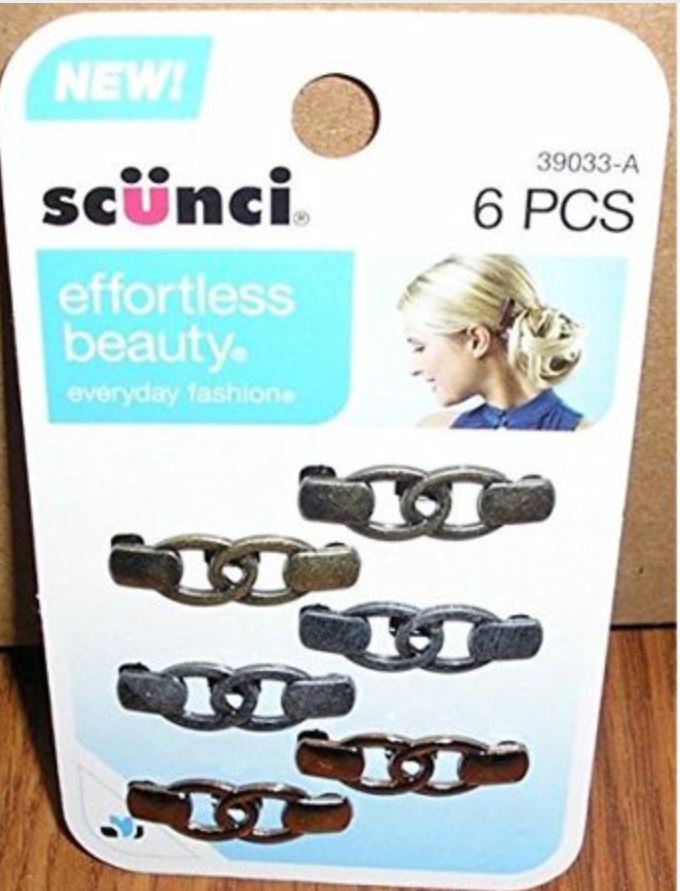 Scunci 39033 Bracelet Hair Clips, 6 Count