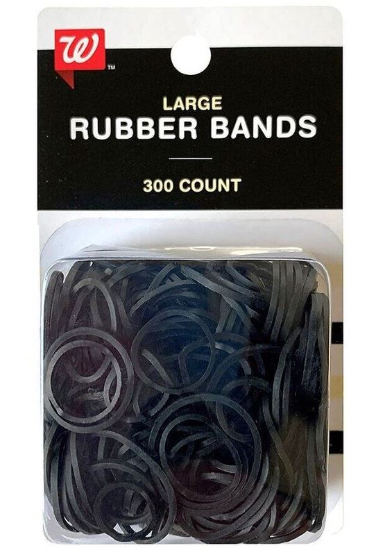 Walgreens Silicone Hair Rubber Polybands, Black, 300pcs UPC:049022484665