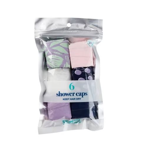 ITEM # 54933T20 CONAIR 6 pk value shower caps PACK: 48 (16-3's) - UPC 074108549334