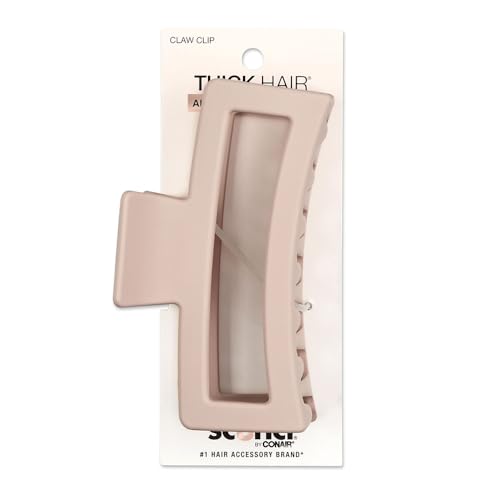 Item# 60147 Scunci by Conair Thick Hair Claw Clip, Blush Pink UPC:043194601479