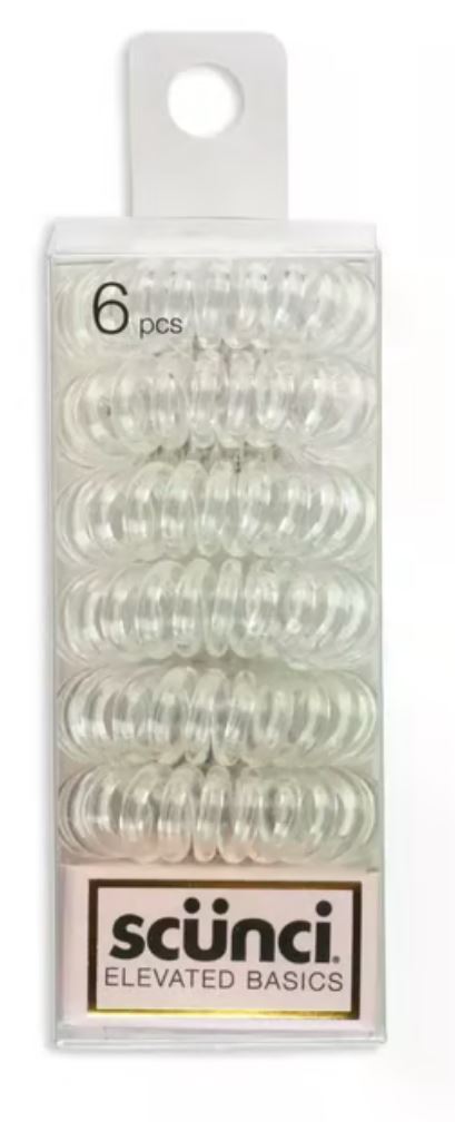 ITEM# 7070103T048 SCUNCI 6-PK CLEAR SPIRALS UPC 043194707010 PACK: 48