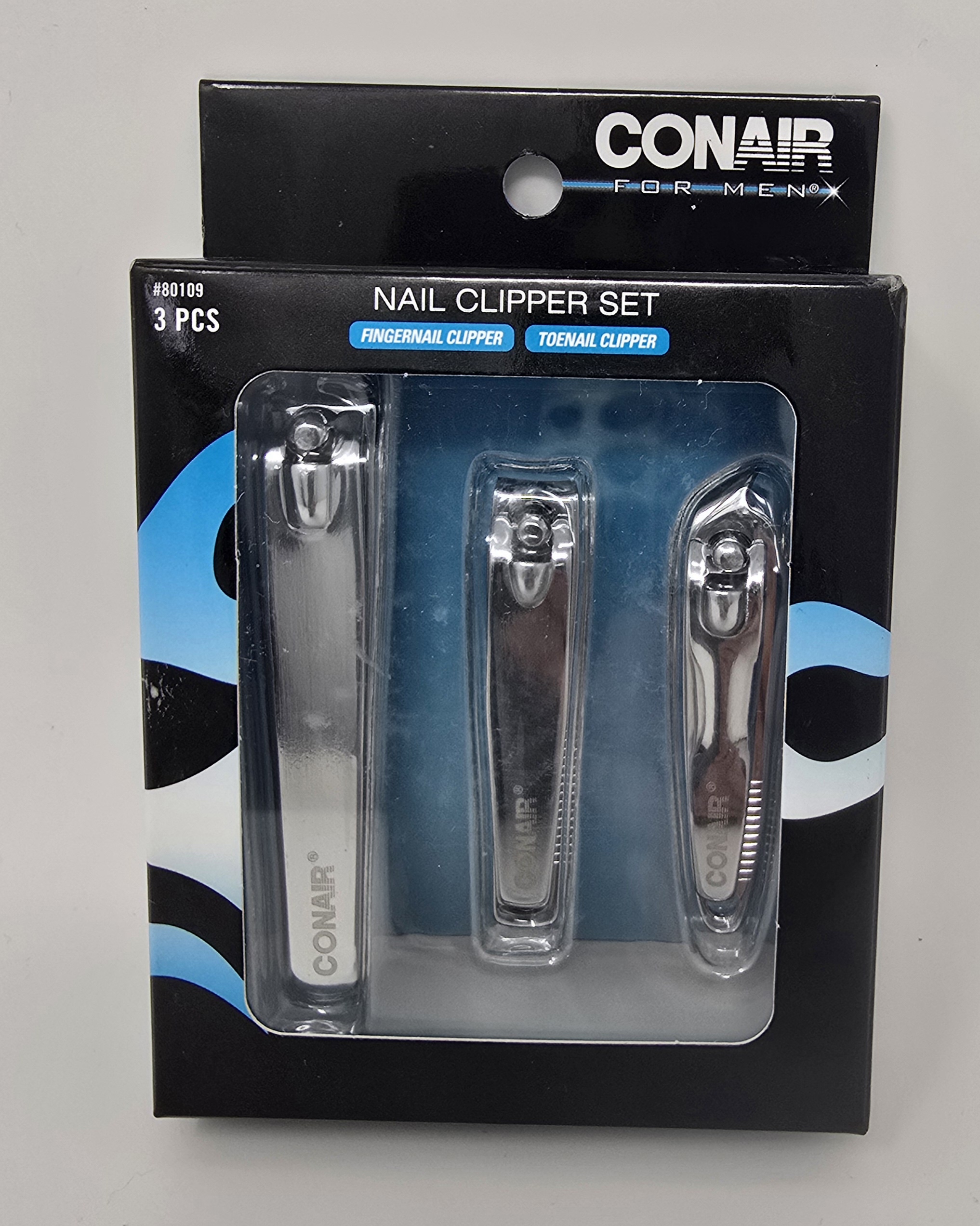 Conair 3 pcs for men nail clipper set upc074108801098