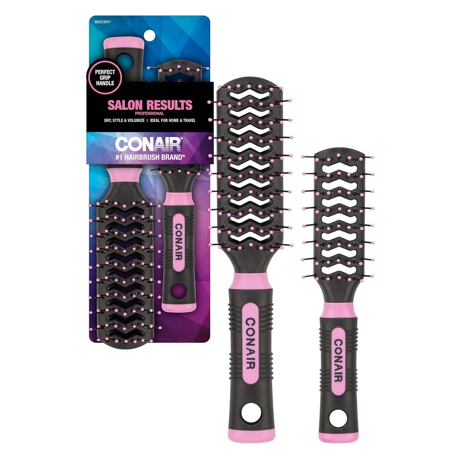 (image for) Conair Salon Results Vent Hairbrush Set - Detangling Hair brush - suitable for men and women