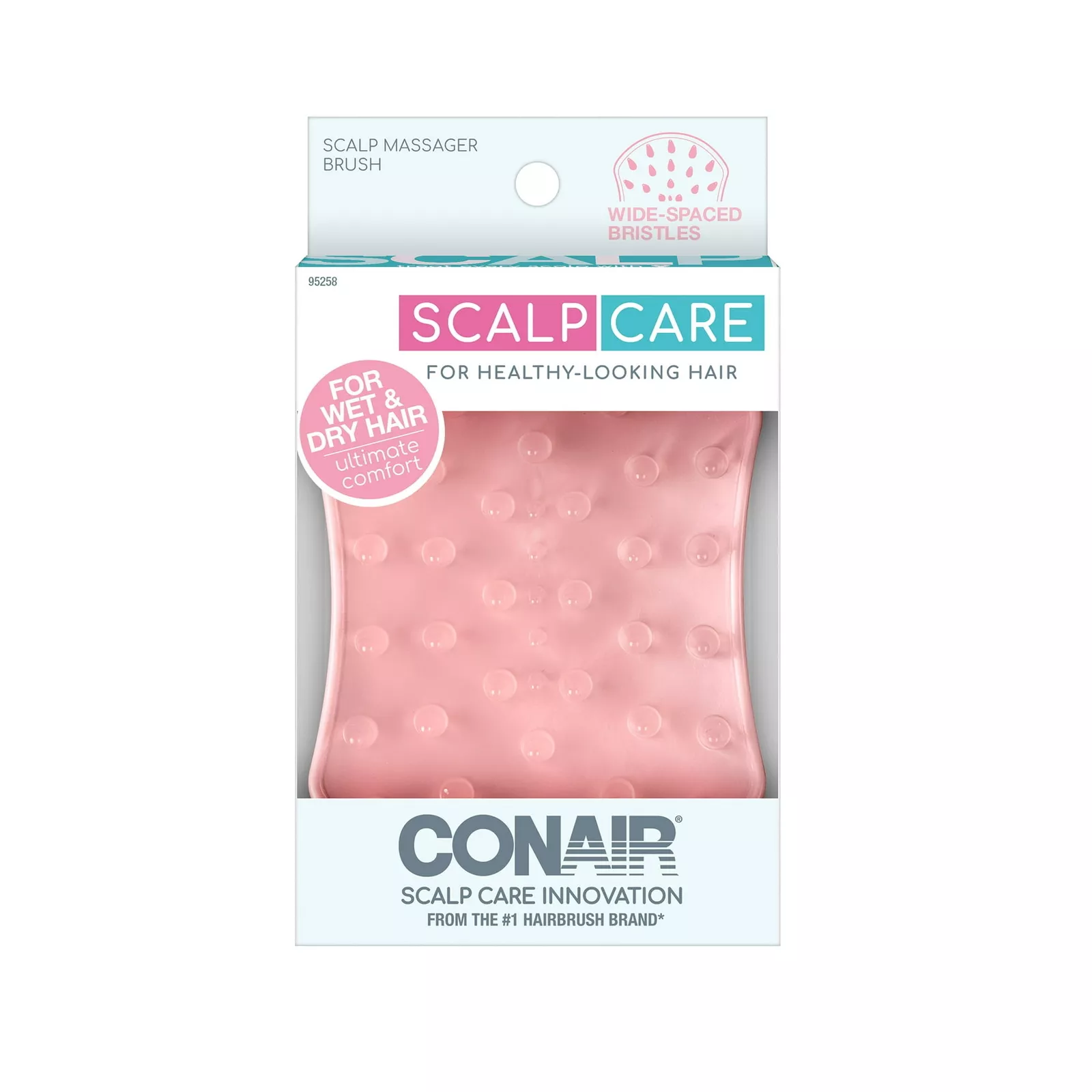 Conair Scalp Care Ultimate Comfort Concave Brush, Pink, 1 Count