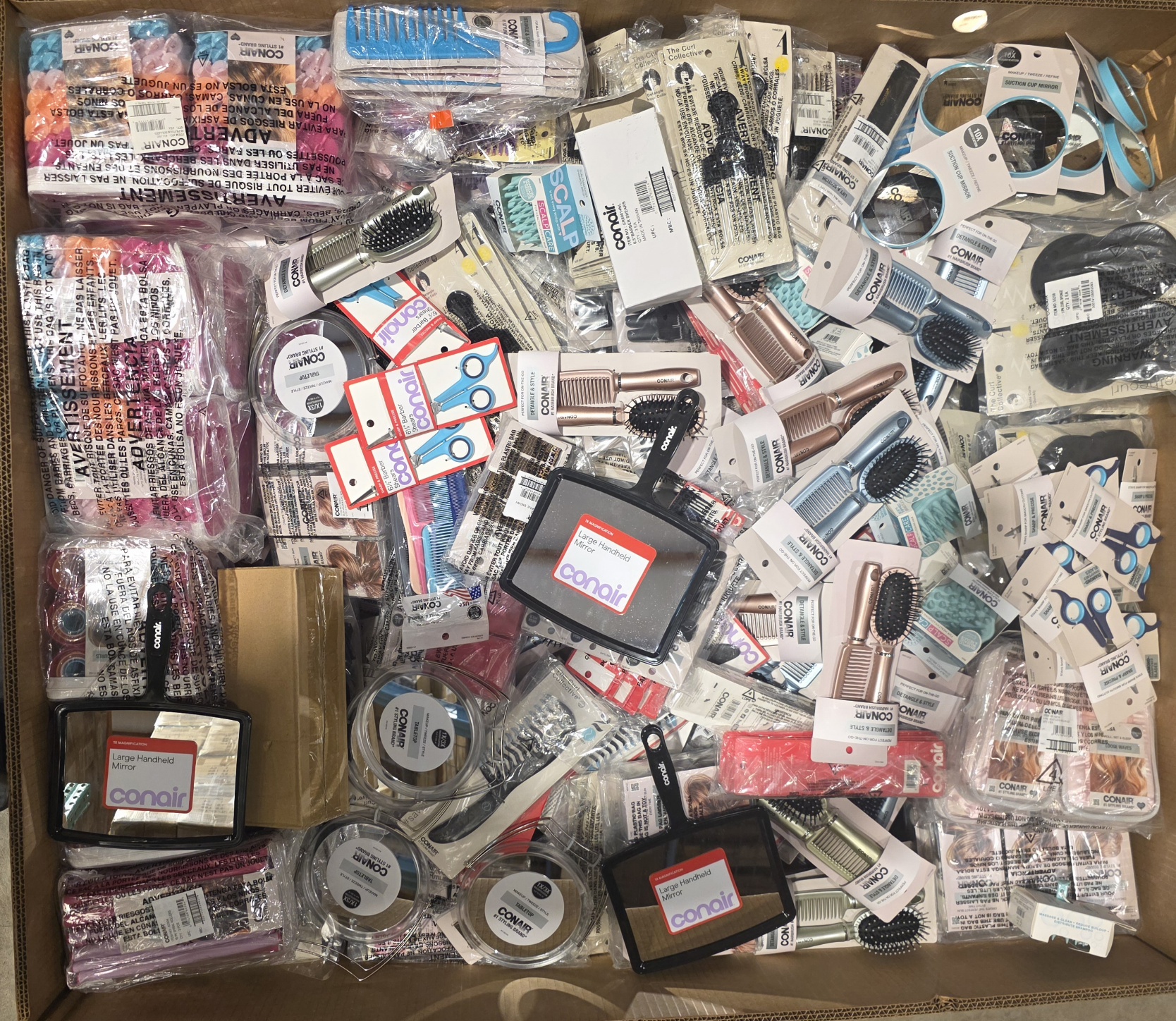 (image for) GAYLORD/PALLET APPROXIMATELY 3000PCS OF CONAIR HAIR ACCEESORIES, ROLLERS, MIRRORS,COMBS, BRUSHES,ETC