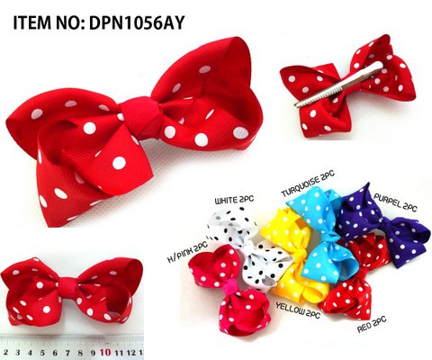 Wholesale Poco-Dot Hair Clip Bow