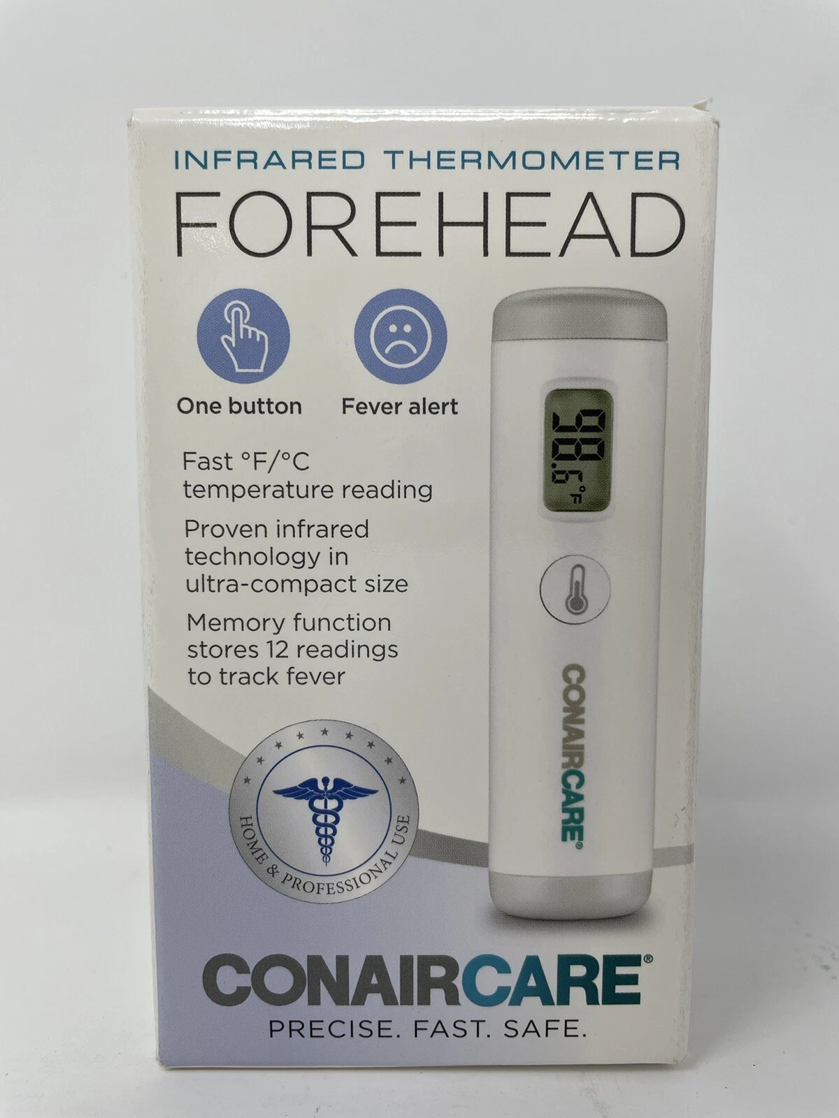 (image for) Conair Digital Thermometer for Adults and Kids, Forehead Thermometer, Compact, No Contact Infared