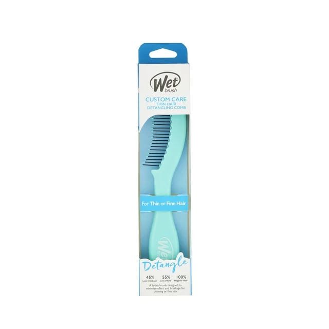 WETBRUSH CUSTOM CARE THIN HAIR DETANGLING COMB-MINT GREEN UPC:736658538847 PACK:24/4