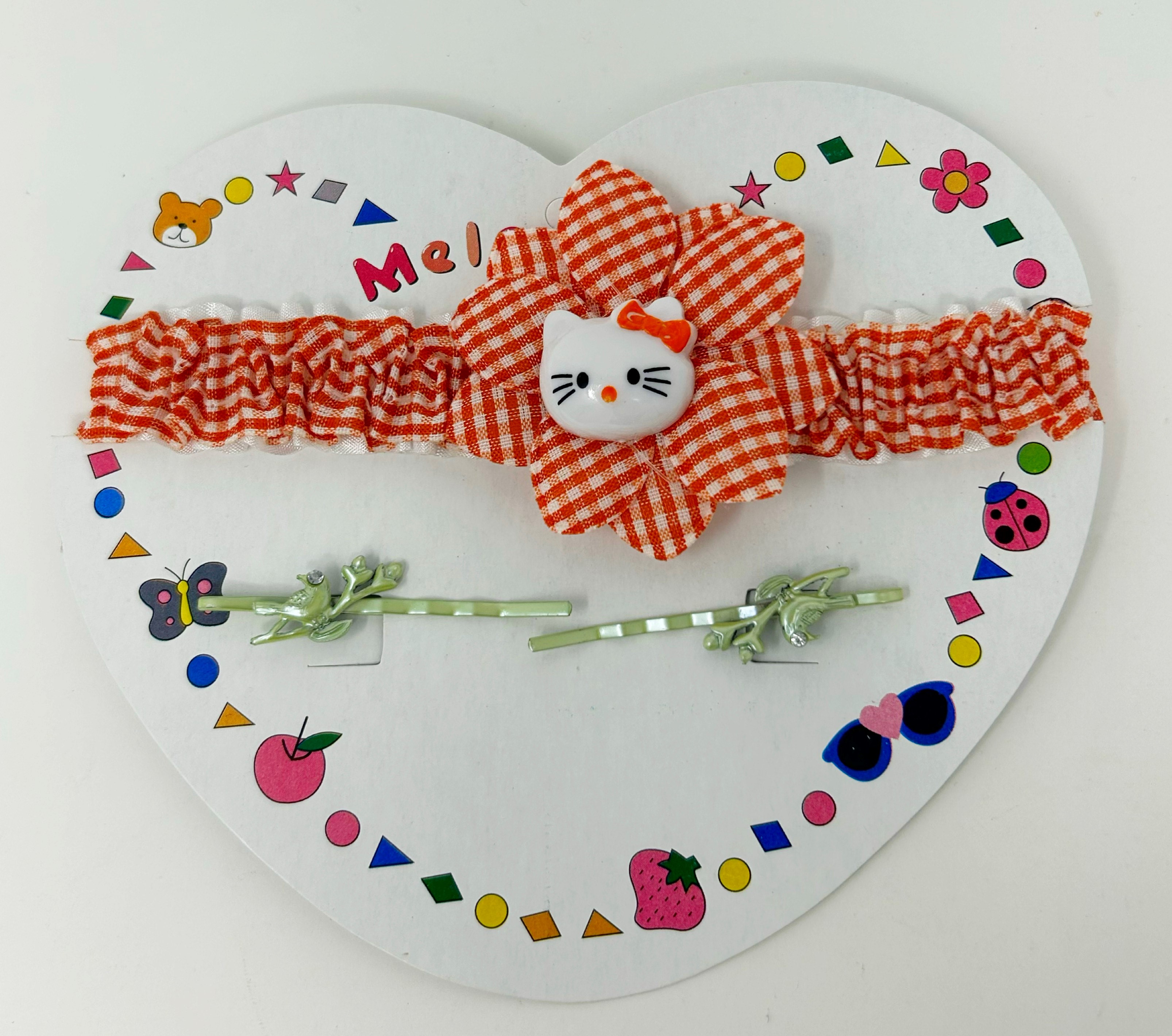 KIDS HELLO KITTY HEADWRAP W/ BOBBY PINS